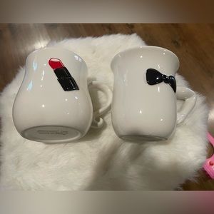 His and Hers Lipstick and Bow Tie Mugs